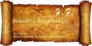 Huszár Fridolin névjegykártya